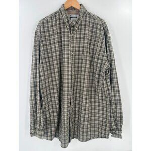 Columbia Tall Mens Size 2XT Cotton Plaid Button-Down Shirt Long Sleeve